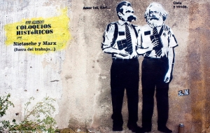 Nietzsche and Marx looking for work. Spain, 2009.